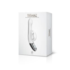   TITANZ 8.5" SILICONE RECHARGEABLE VIBRATOR IN IVORY WHITE