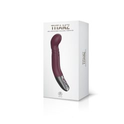TITANZ 8" SILICONE RECHARGEABLE VIBRATOR IN RUBINE RED