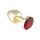 Butt Plug Metal With Crystal Red